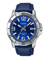 Casio MTP - VD01L - 2BVUDF Men's Enticer Blue Leather Band Blue Dial Casual Analog Sporty Watch - Zamana.pk